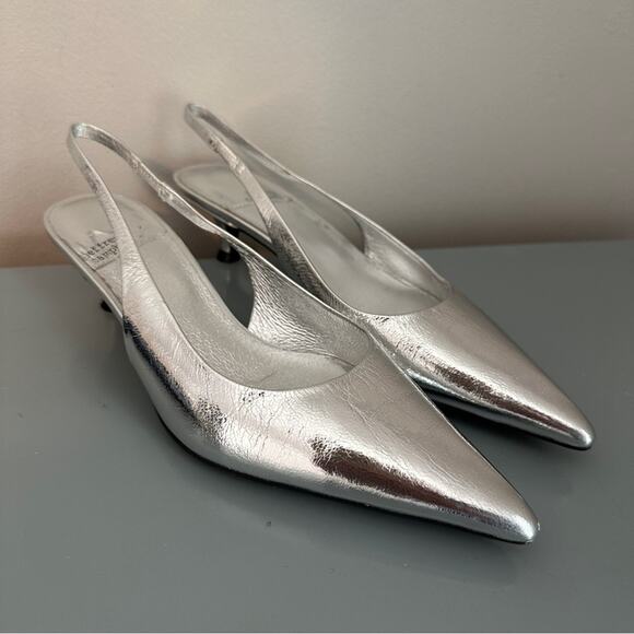 Jeffrey Campbell Gambol Silver Slingback Heel 7 NEW - Picture 2 of 5